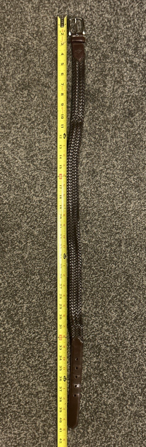 MEN’S DOCKERS BELT SZ 34/85 GENUINE BRAIDED LEATHER Brown