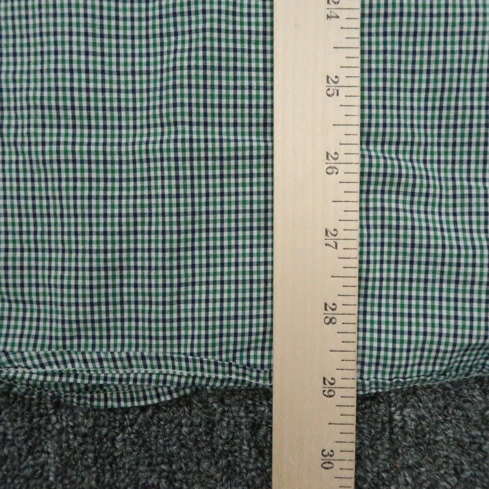 Gustin Shirt Mens XL Green White Check Long Sleeve Gingham Button Down Oxford