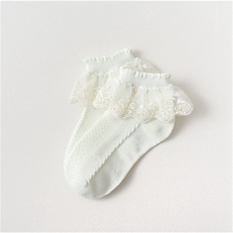 Children’s Lace Socks Thin Summer Cotton Princess Short Socks White Dance