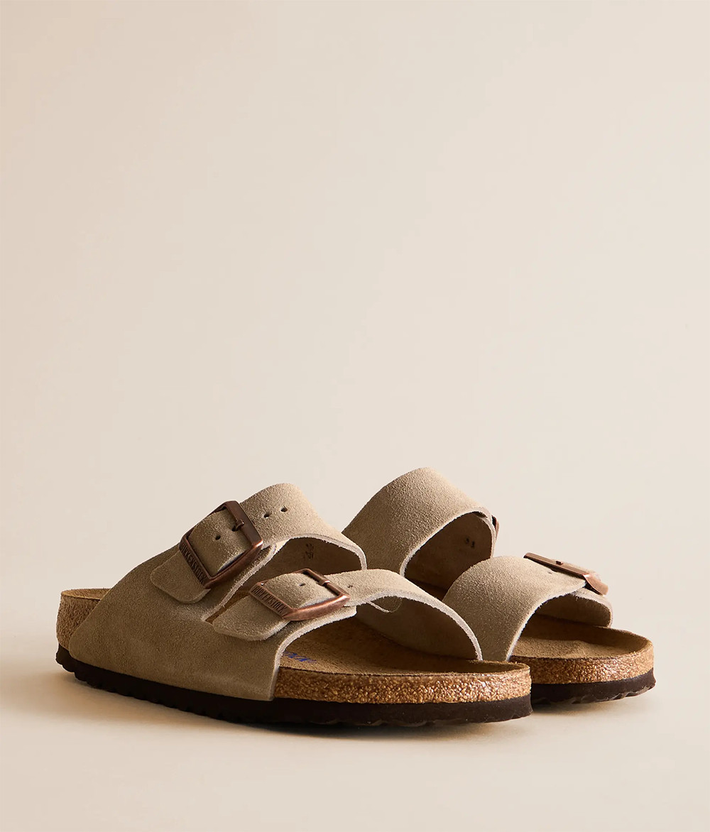 Birkenstock Arizona Sandals Taupe Suede Leather Women’s Shoes Narrow EU 37-41