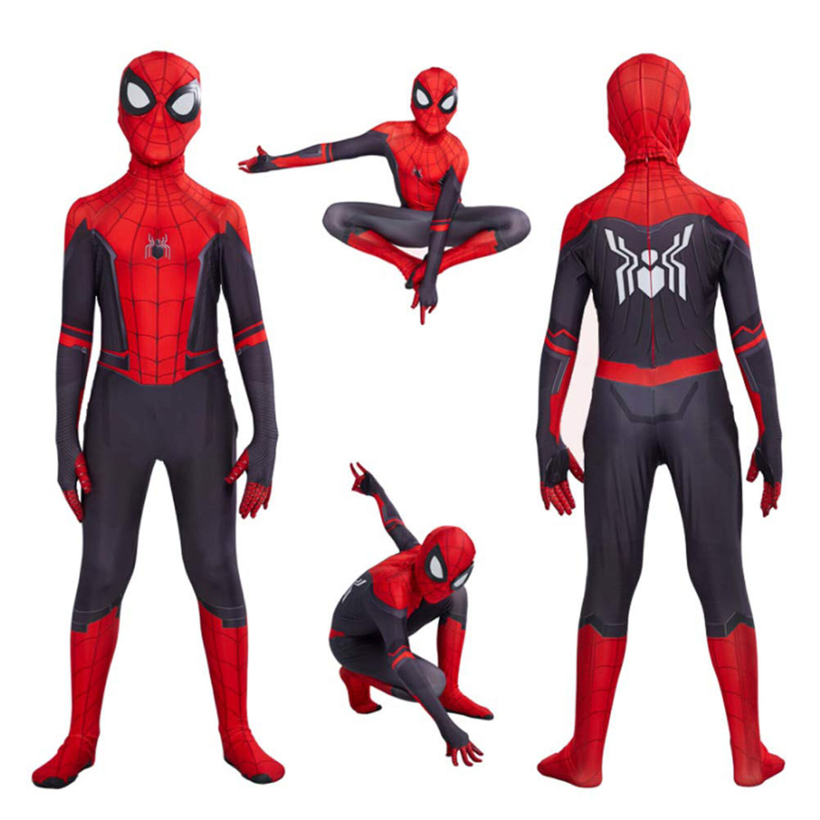 Kids SpiderMan Cosplay Costume Boys Tobey Maguire Outfit Jumpsuit Fancy Dress