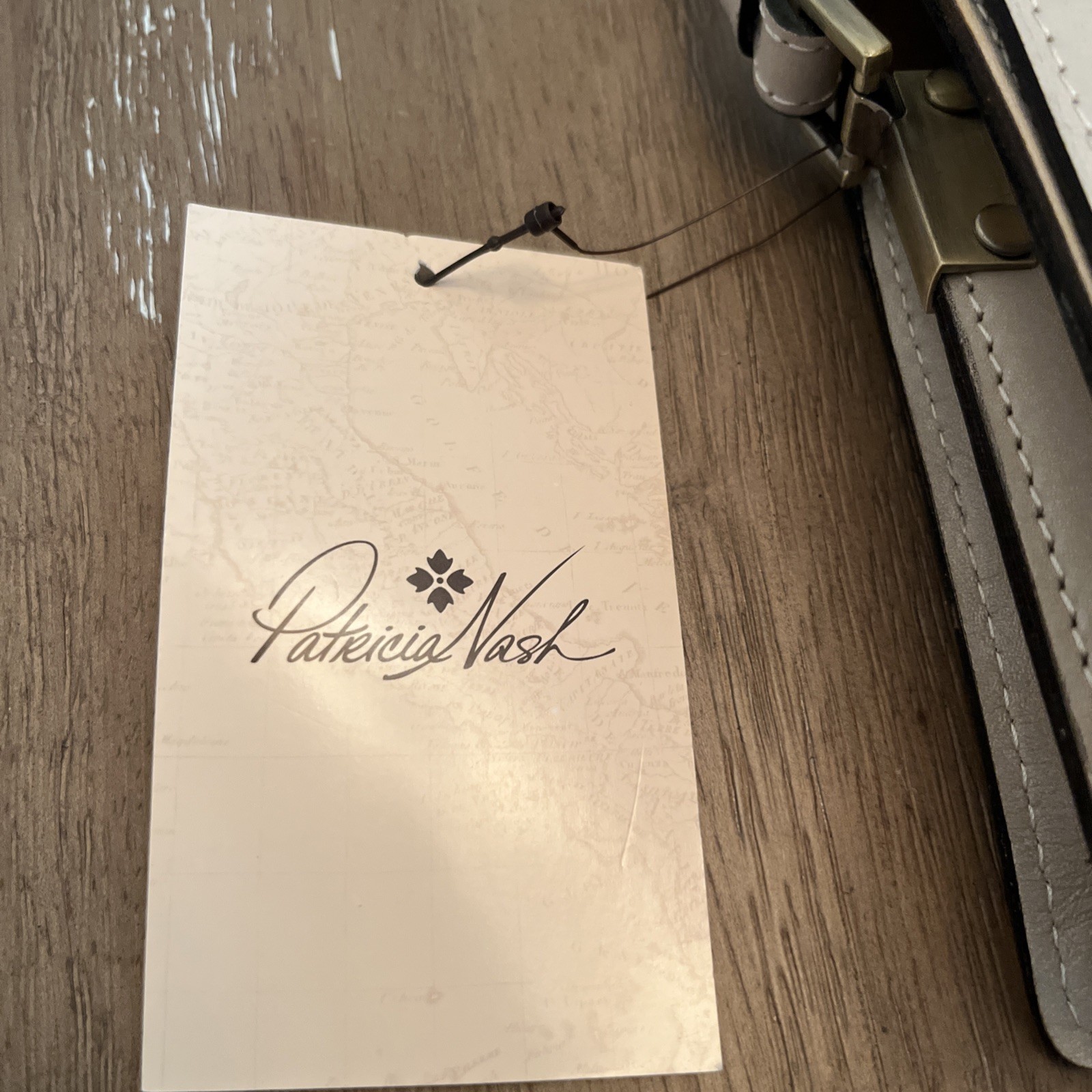 NWT Patricia Nash Kent Leather Crossbody chalk white