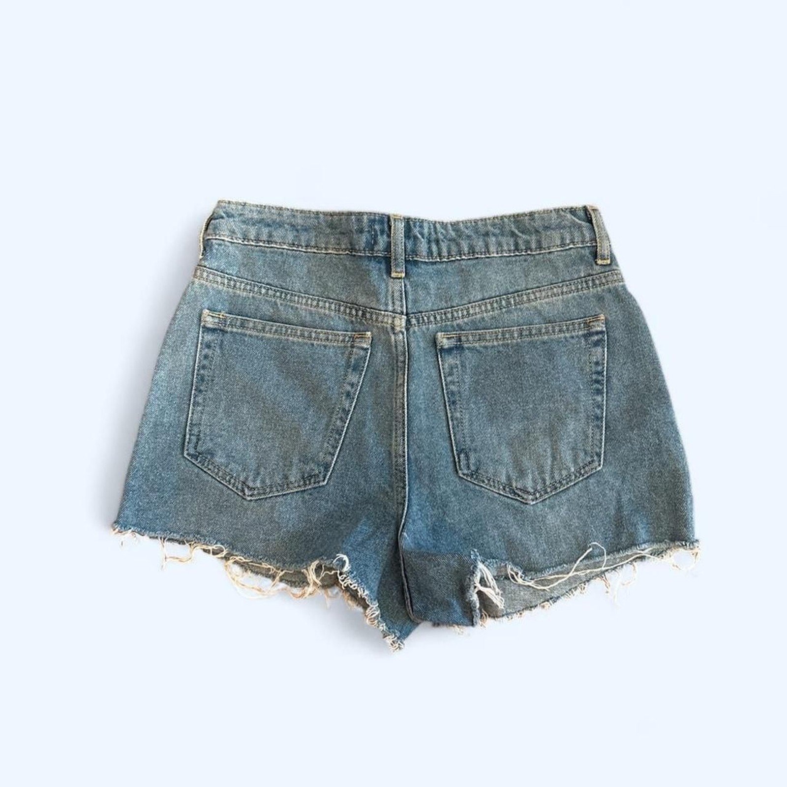 Distressed Denim Shorts Sz 25 Forever 21 High Waisted Festival Short Shorts Y2K