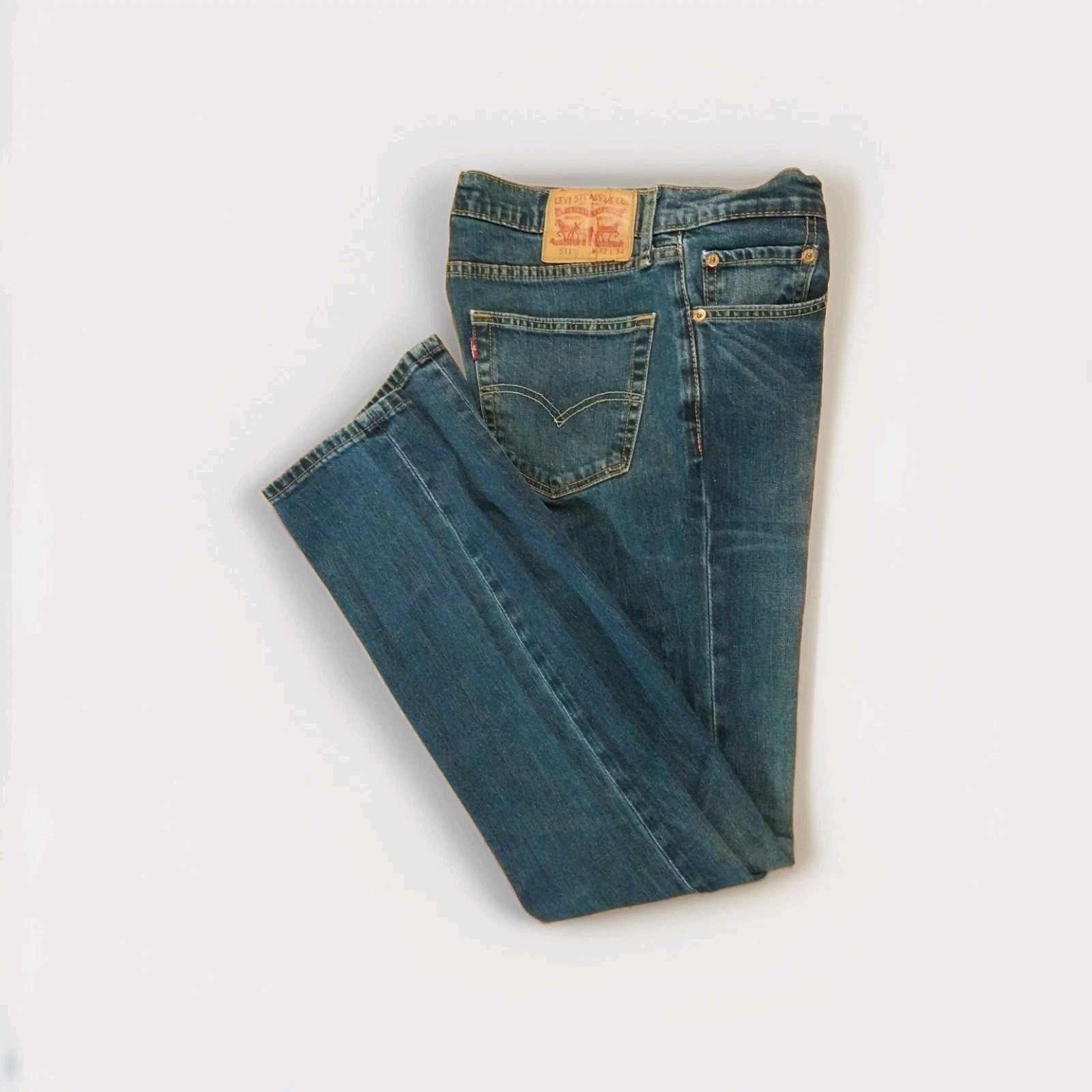 LEVI’S 511 JEANS BLUE DENIM ZIPPER FLY SKINNY MEN’S 32 X 34