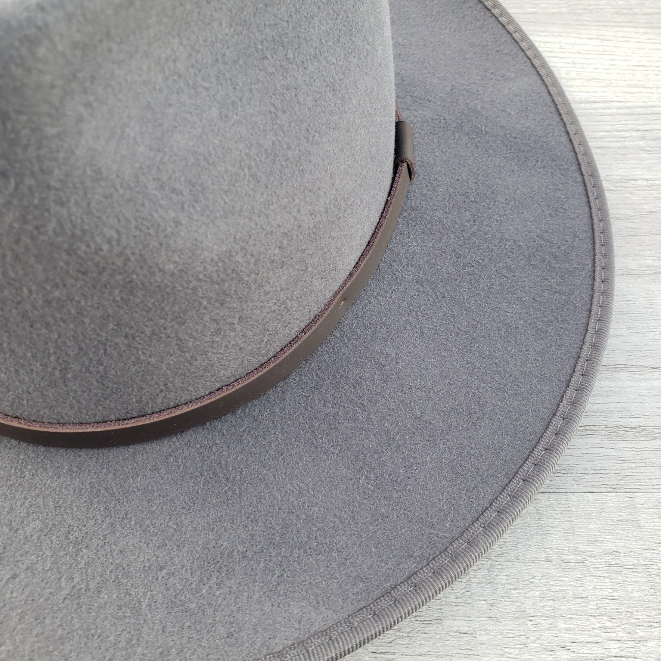 Will & Bear Calloway Ash Wide Brim 100%Wool Unisex Hat Small Gray Fedora Rancher