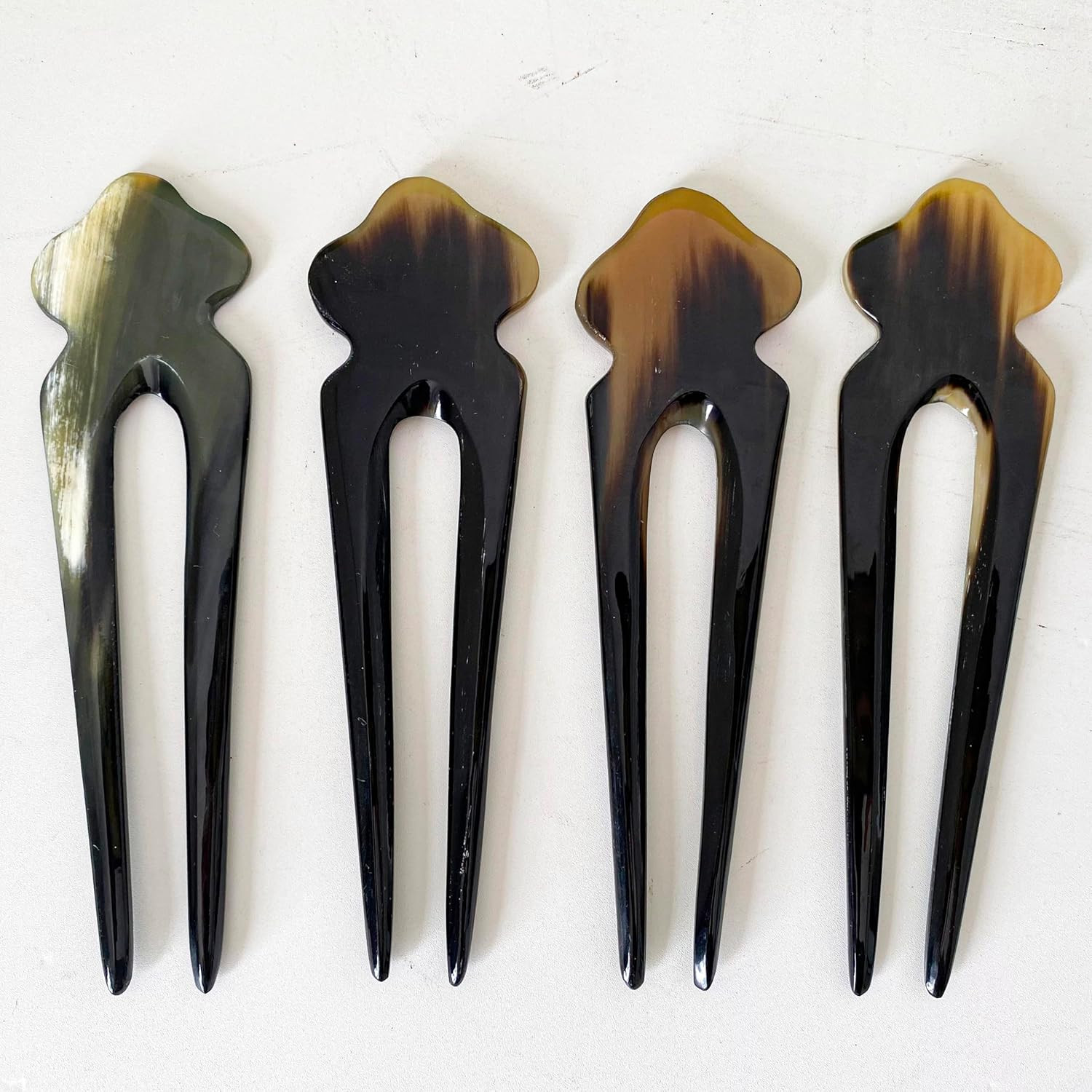 Hair Sticks for Long Hair, Natural Buffalo Horn Hair Smoothing Stick, Hair Stick