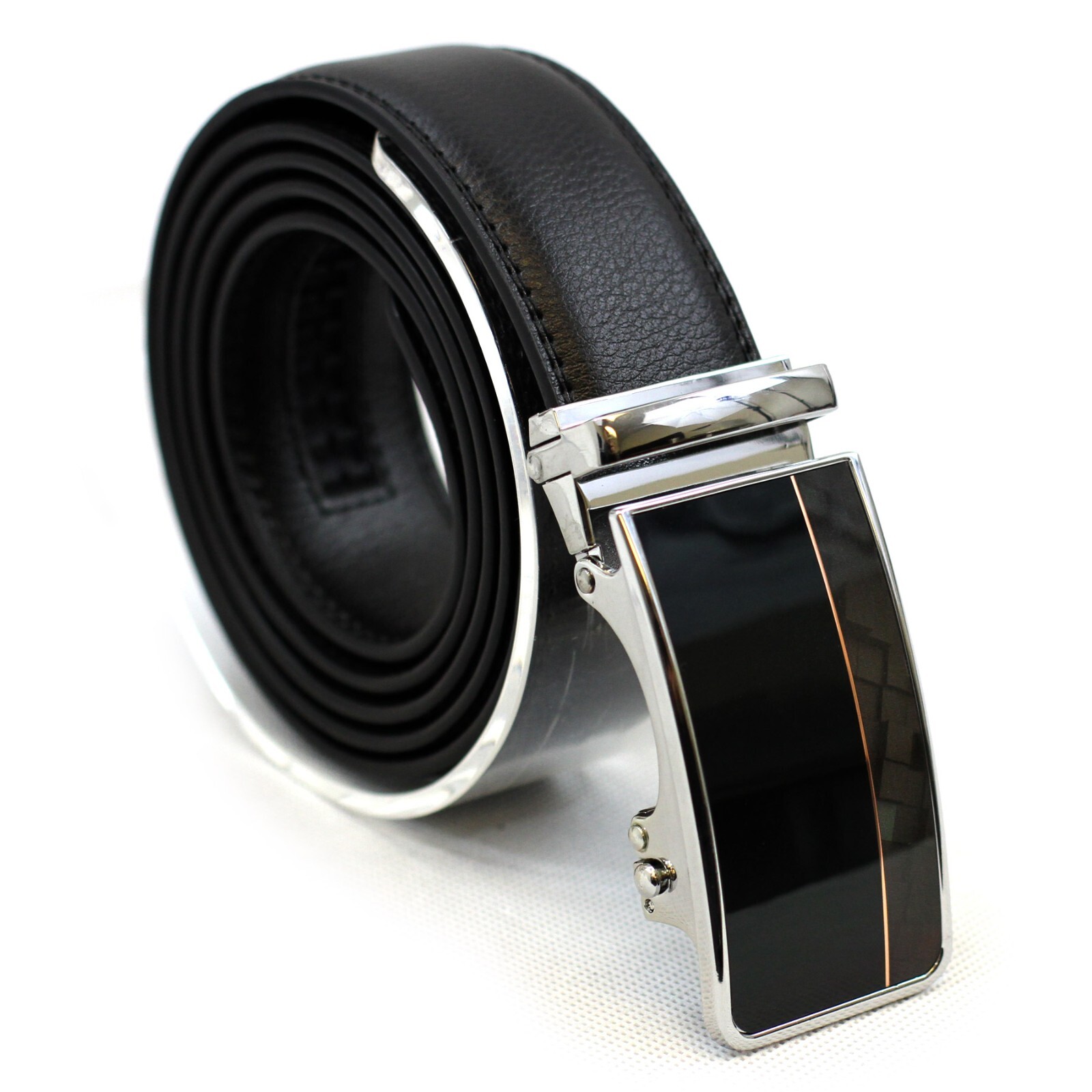 Men’s Automatic Click Lock Buckle Waist Strap Dress Comfort Jean Belt Casual