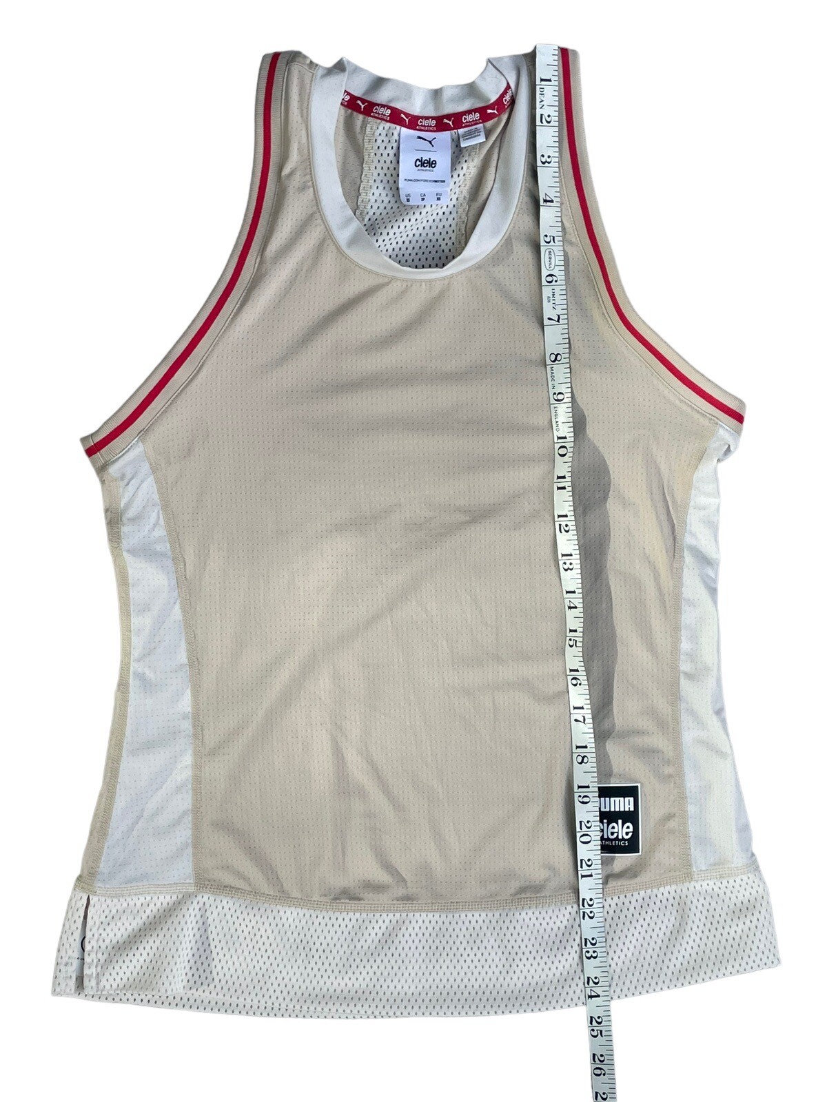 Puma Crew Neck Atheltic Tank Top X Ciele Beige Casual Athletic sz XS 52342988