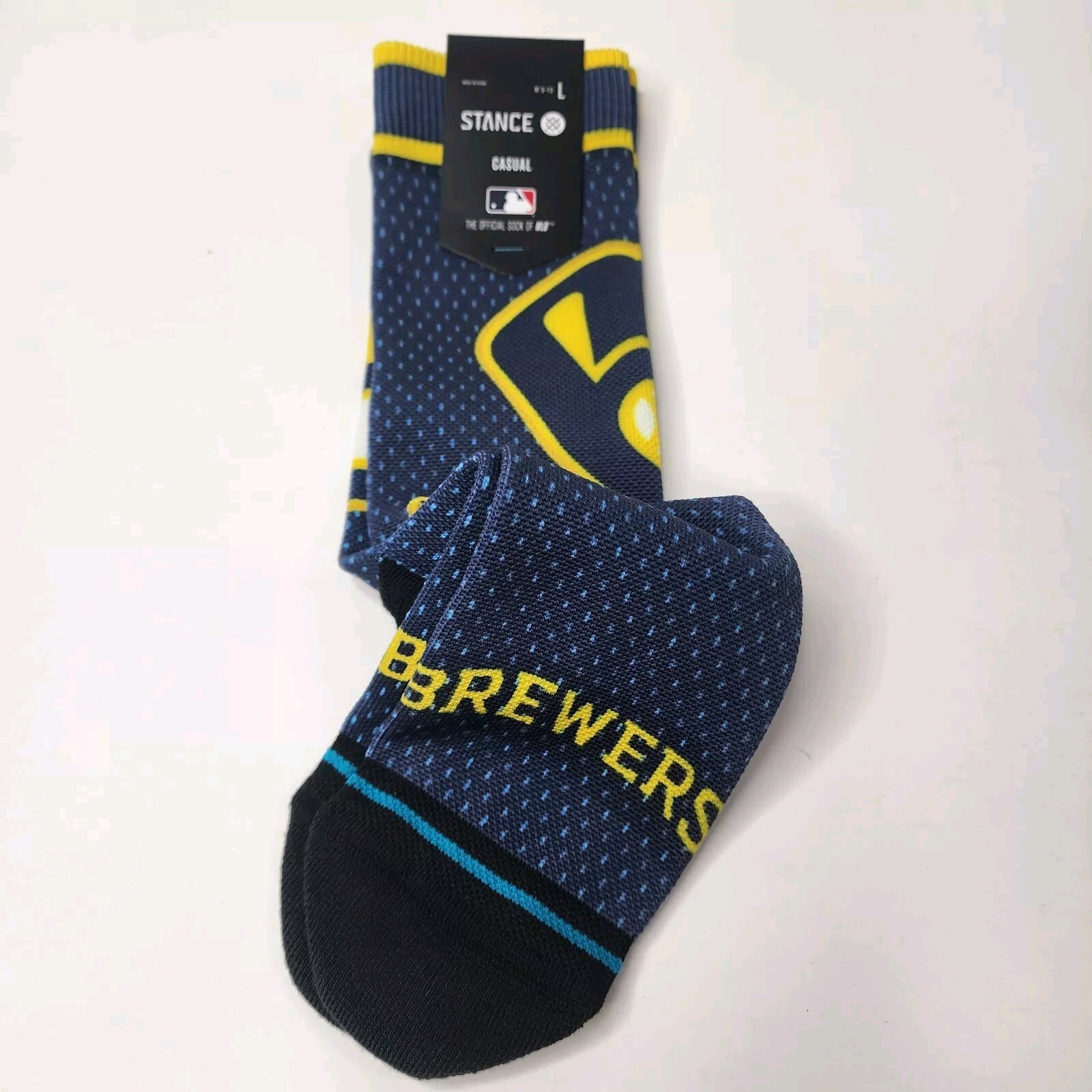 Stance x MLB Milwaukee Brewers BP Jersey MIL Casual Poly Blend Crew Men’s LARGE