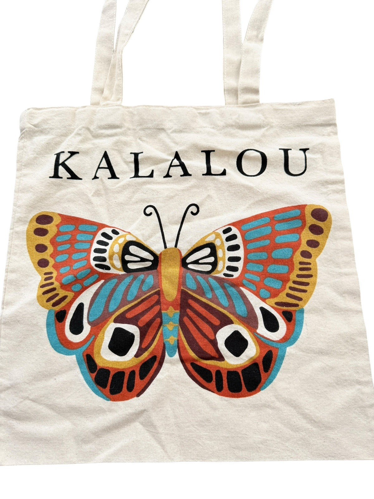 Kalalou Canvas Butterfly Tote Bag Classic Eco Friendly Boho
