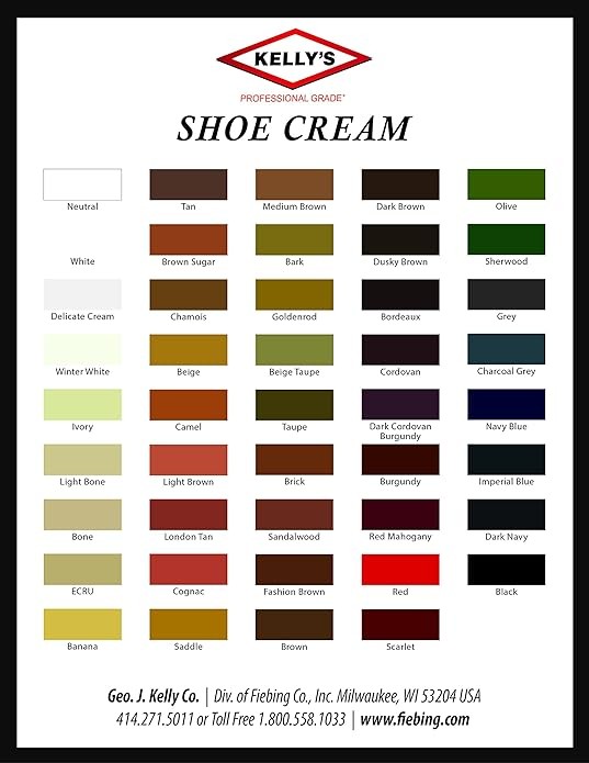 Kelly’s Shoe Cream – Professional Shoe Polish – 1.5 oz – Neutral