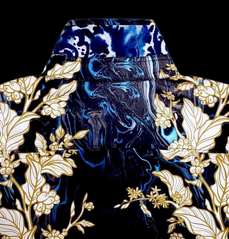 Robert Graham Bold Floral Abstract Black Multicolor 3XL Short Sleeve Shirt