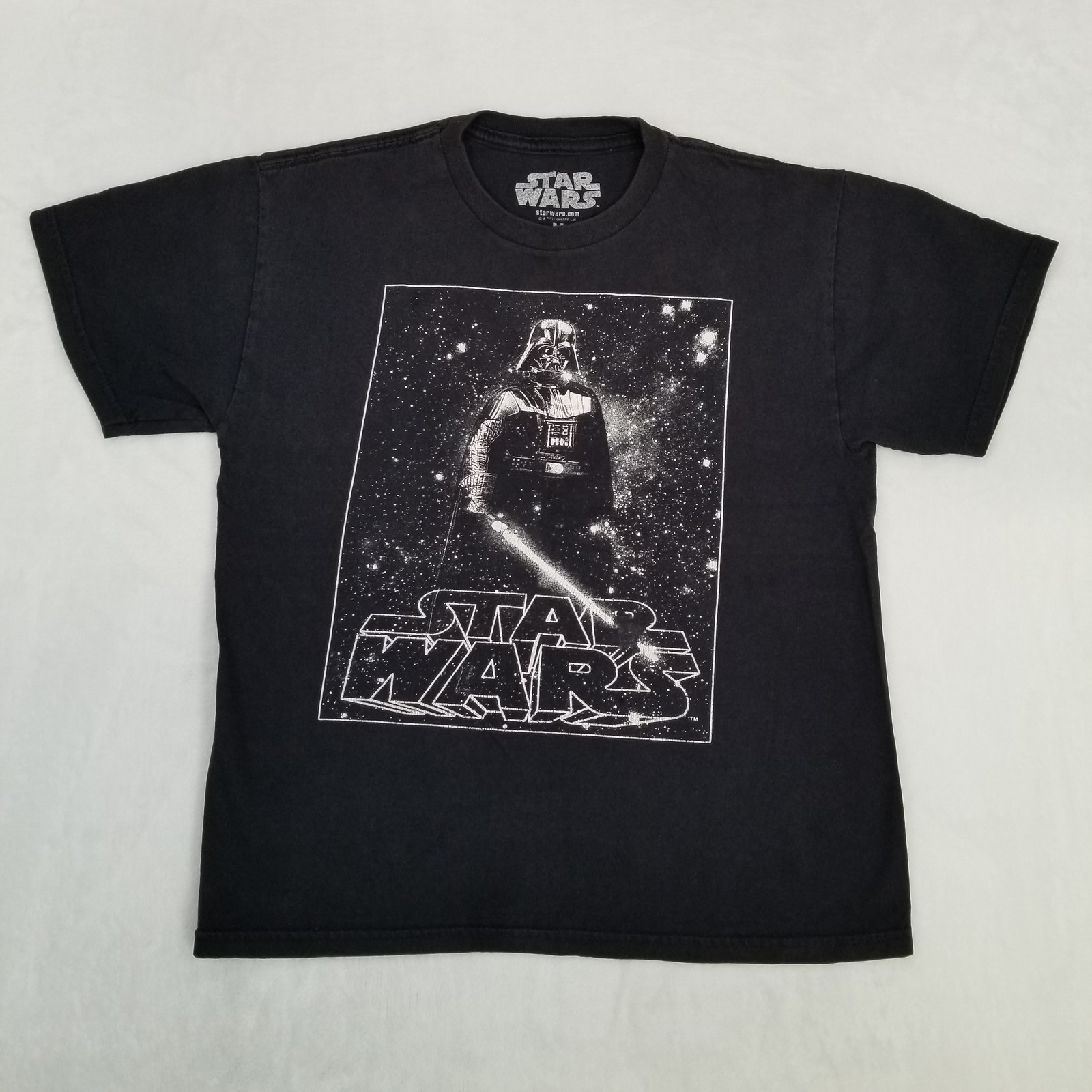 Star Wars Boys Black Darth Vader Graphic Shirt Size Medium Short Sleeve Licensed