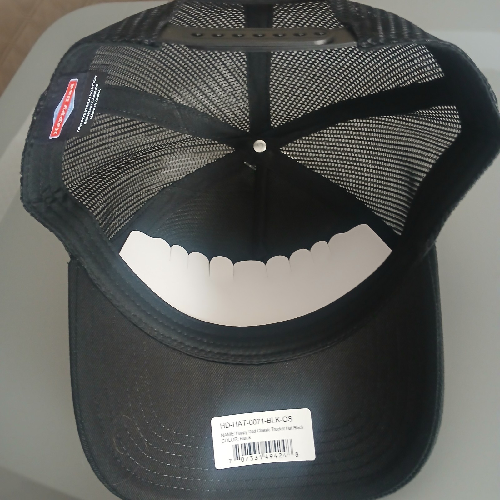 Happy Dad Hard Seltzer Classic Black Trucker Hat Cap Black Mesh Snapback