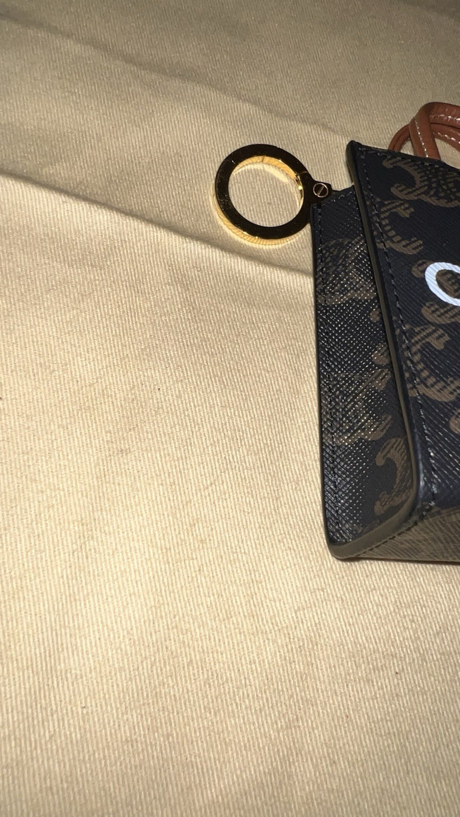 Celine Triomphe Micro Vertical Cabas Bag Charm Keychain Preloved