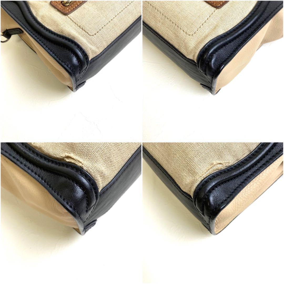 CELINE Mini Luggage Nano Hand Tote Bag Leather Black Brown Used From Japan rare