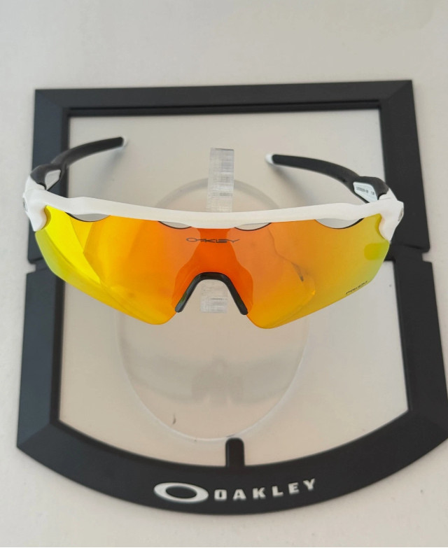 New Oakley Radar EV Patn Sunglasses Matte White Frame Prizm Orange Lenses OO9208
