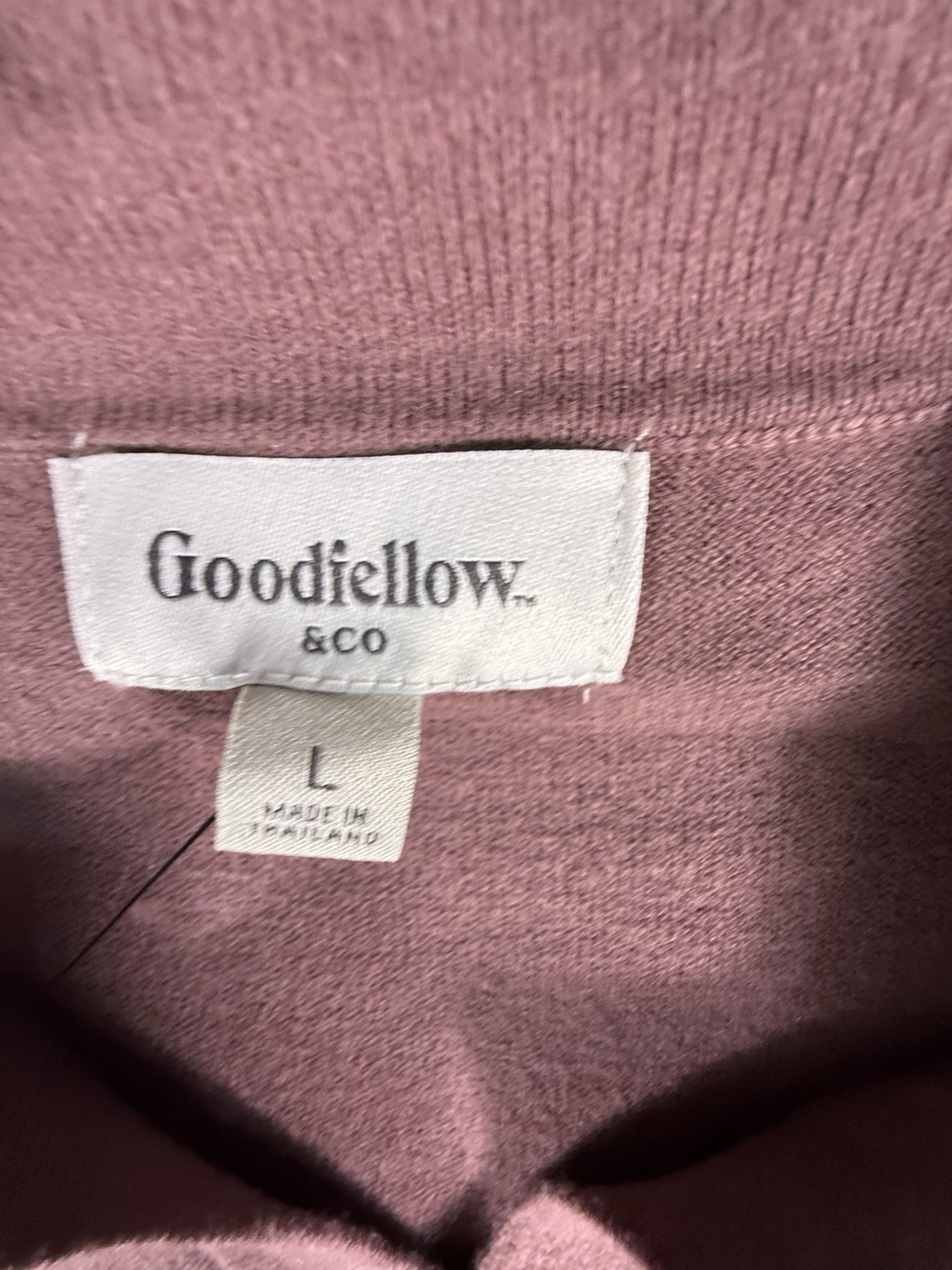 NWT Goodfellow Men’s Long Sleeve Sweater Polo Mulberry Size Large