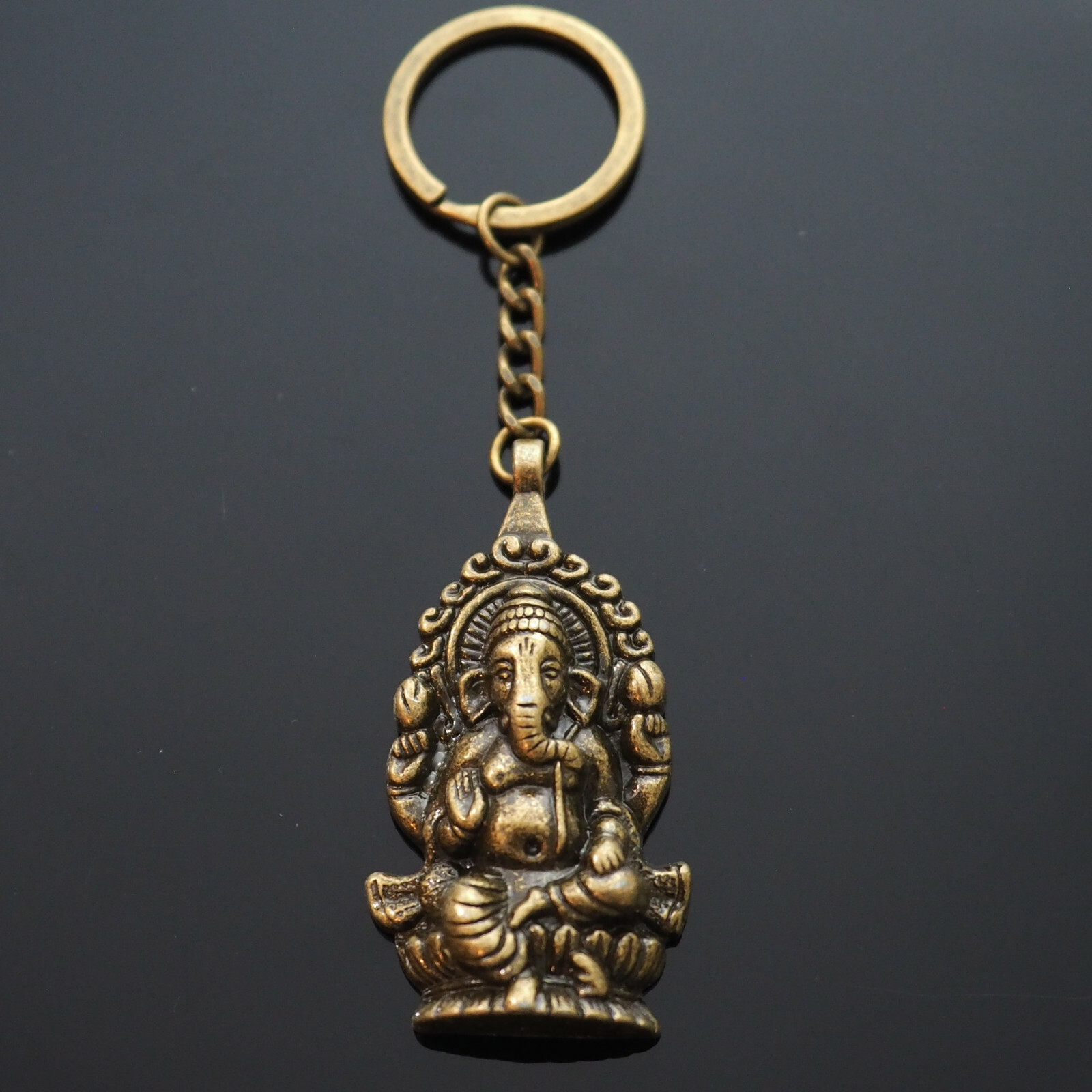 Ganesha Buddha Ganapati Hindu Elephant Shiva Pendants Steel Keychain – Bronze