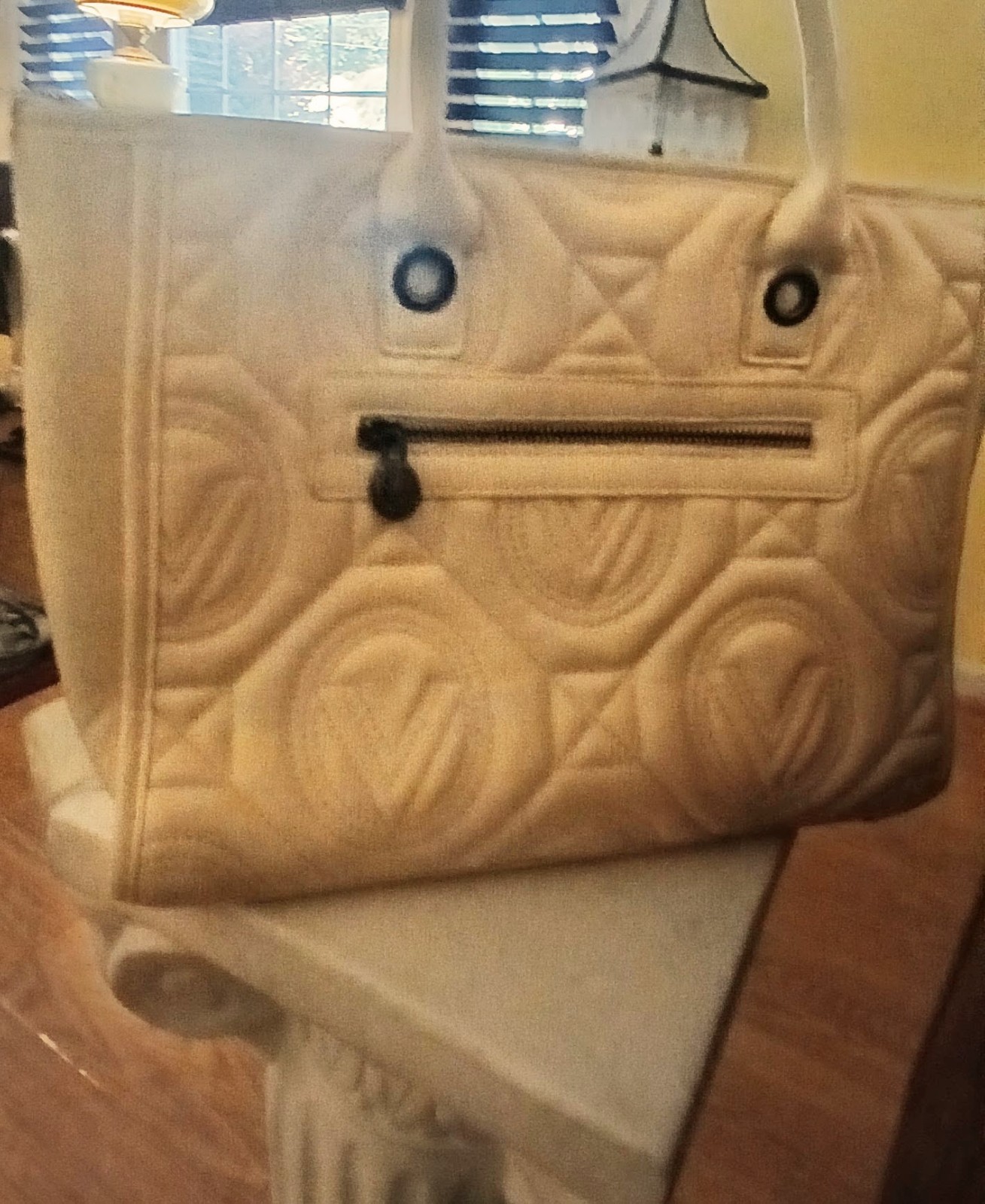 NEW Valentino Orlandi V-4002G Quilted Leather Tote Crossbody & Wallet WHITE NWT