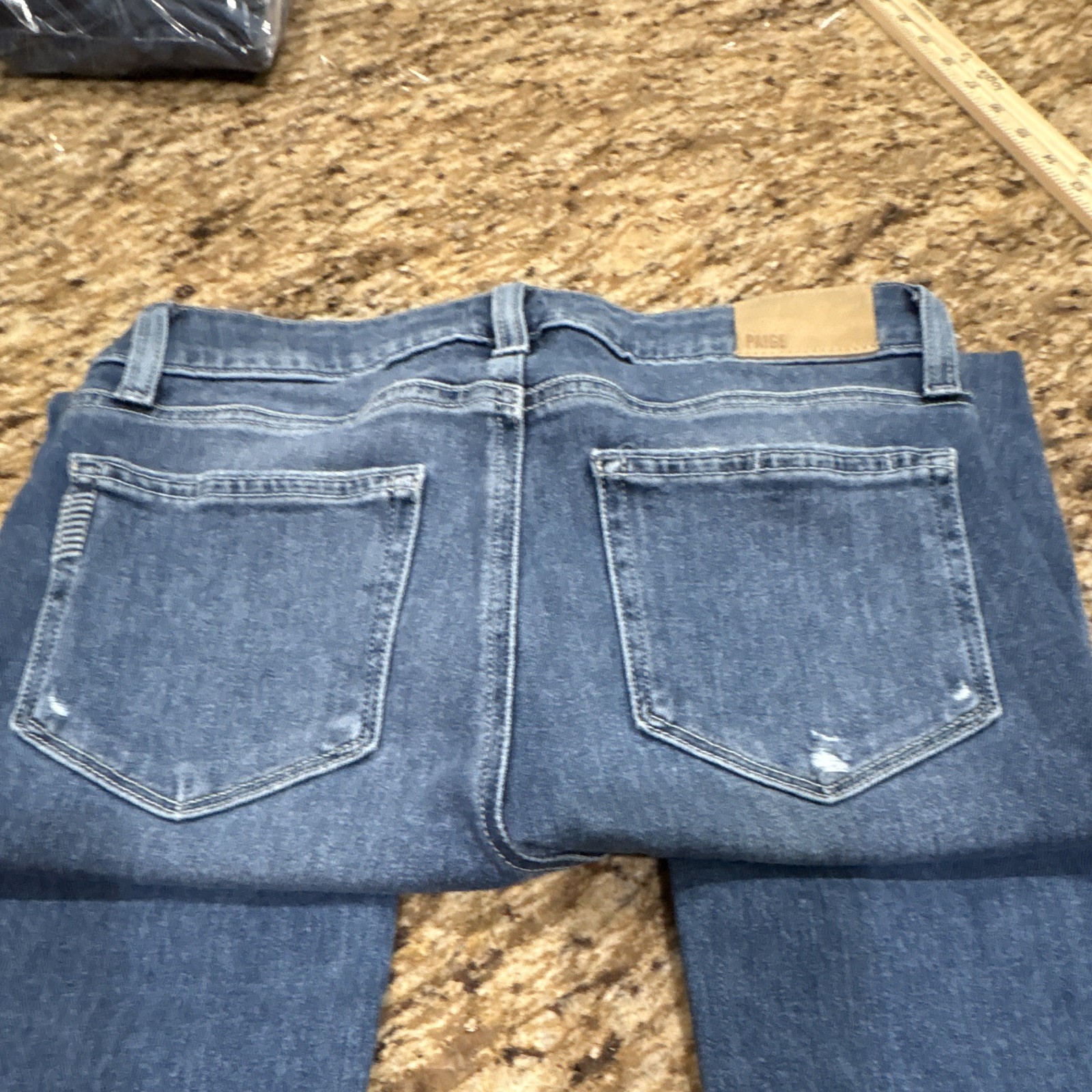 PAIGE Verdugo Skinny Jeans Medium Wash Distressed Stretch Mid Rise Blue 27 #J6