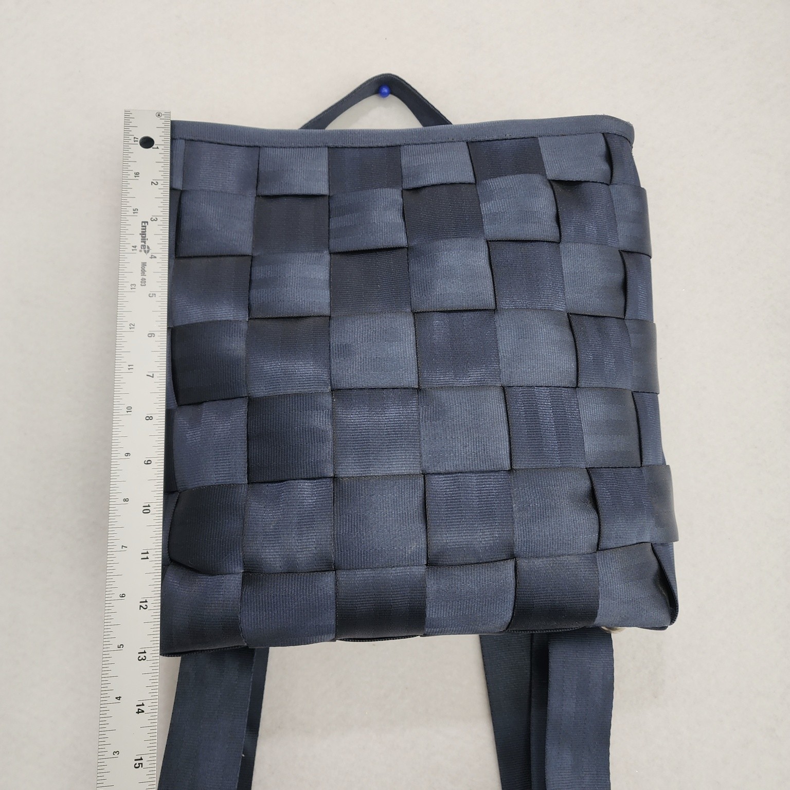 Harveys Backpack Original Seatbelt Blue Woven Inner Pocket Adjustable Shoulder