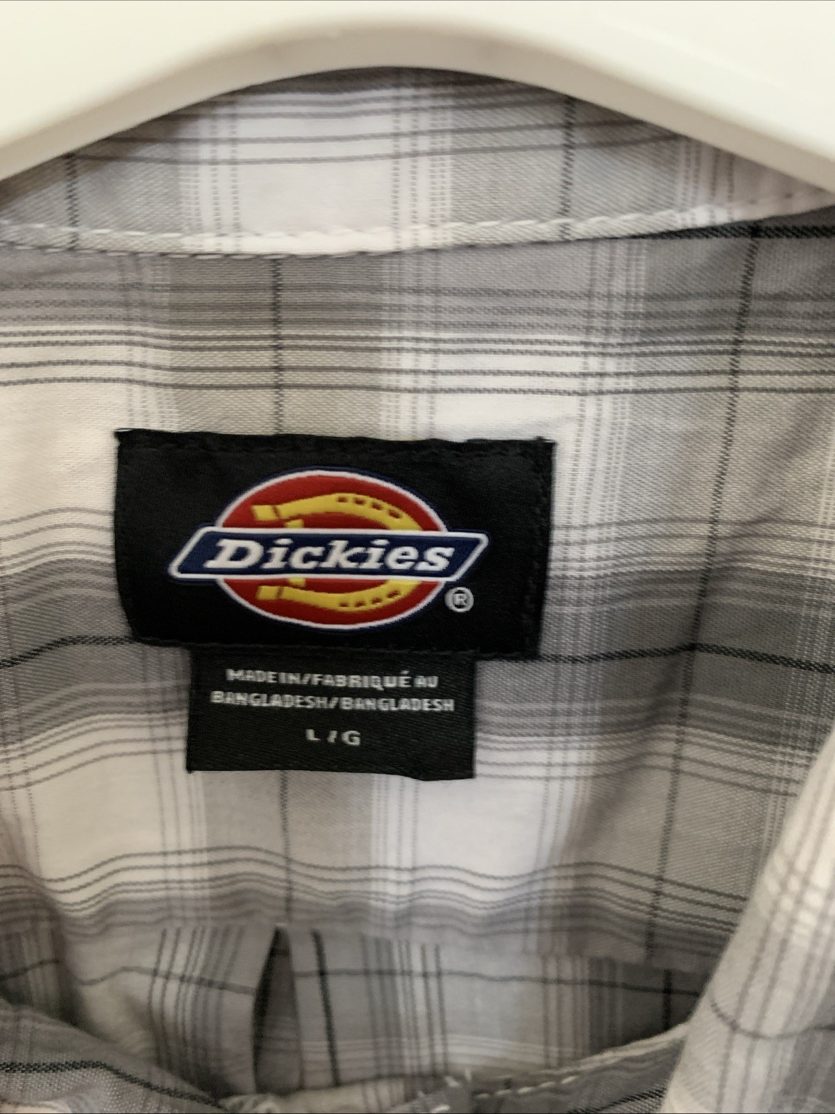 PICK SIZE – Dickies P420013 Mens WHITE/ LIGHT GRAY Woven Plaid Poplin T-Shirt