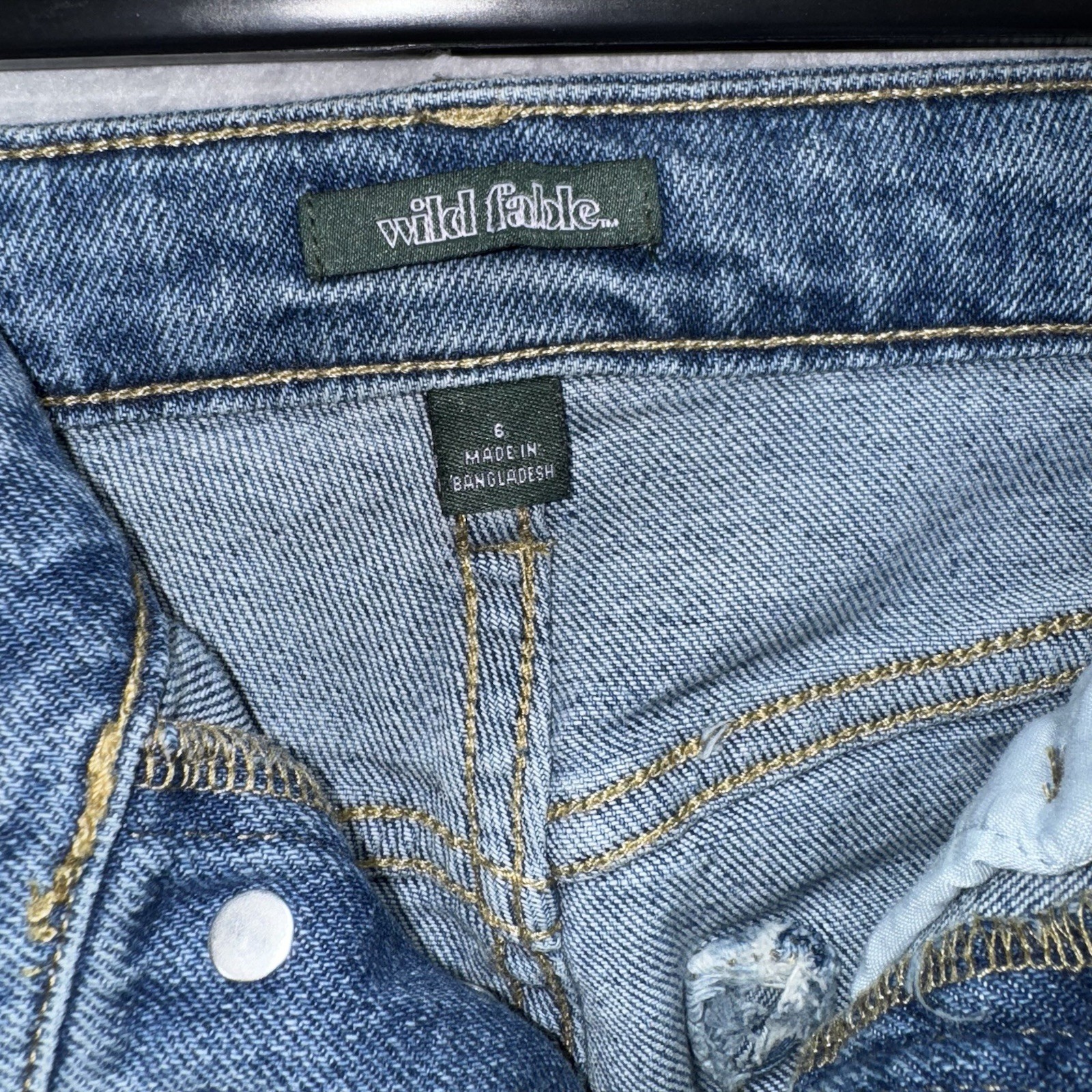 Wild Fable Highest Rise Straight Jeans Sz 6 Blue 5-Pocket Button Fly Medium Wash