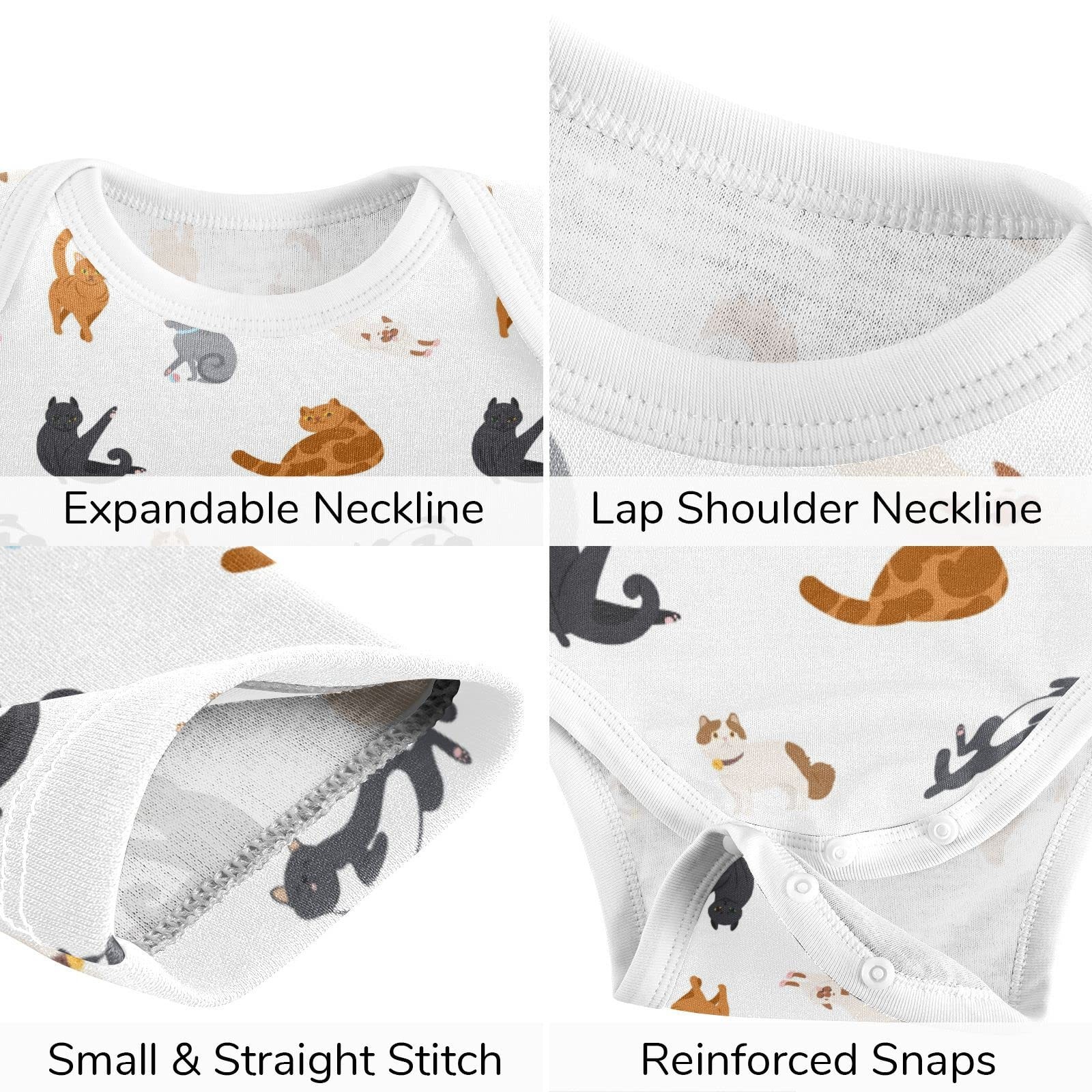 vvfelixl Baby Clothes Set Cats Different Breeds 3-6 Months, Multi19