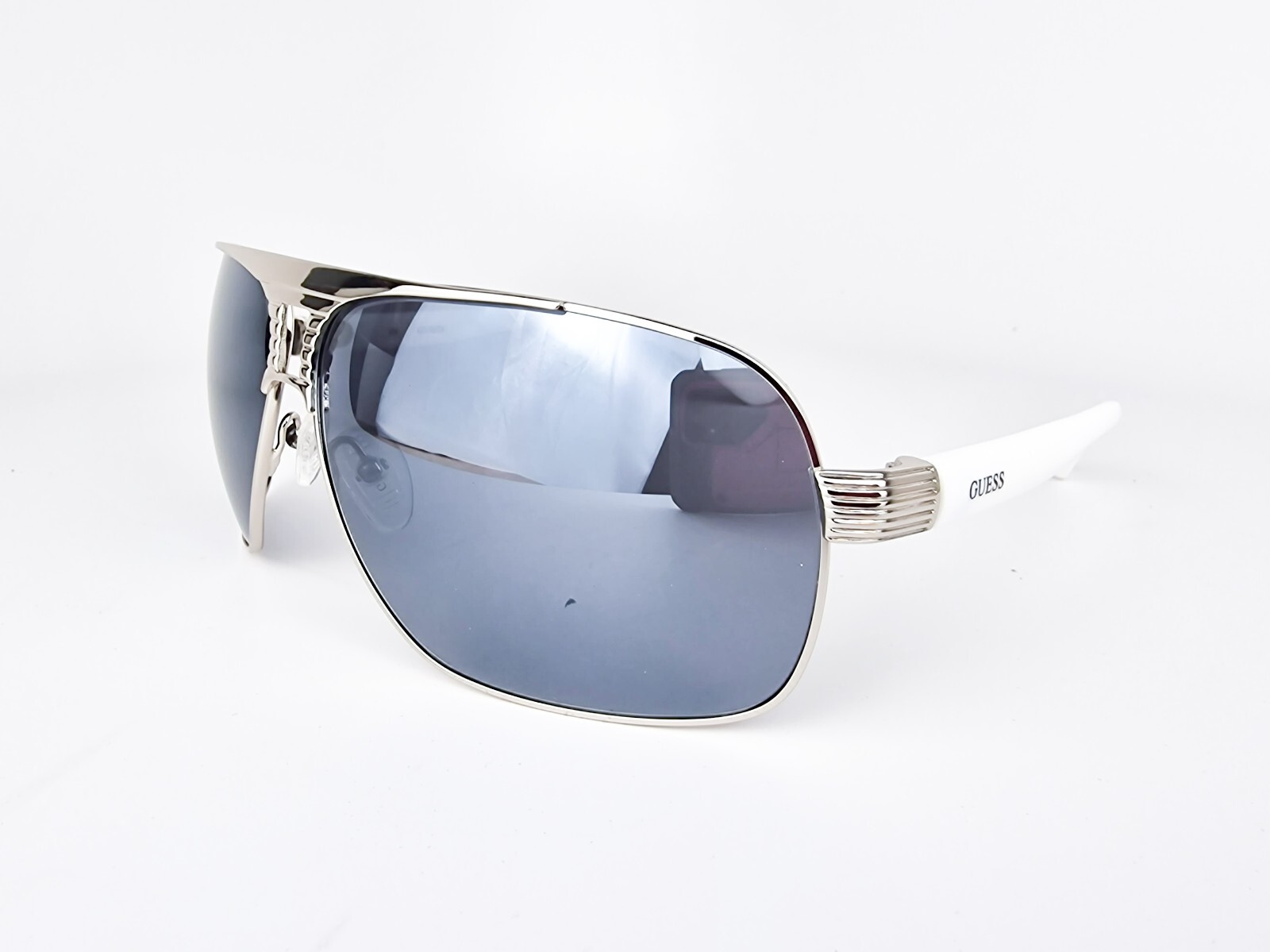 Guess Aviator Sunglasses GU6512-10C-66 Nickeltin Smoke Mirror Lens NEW Authentic