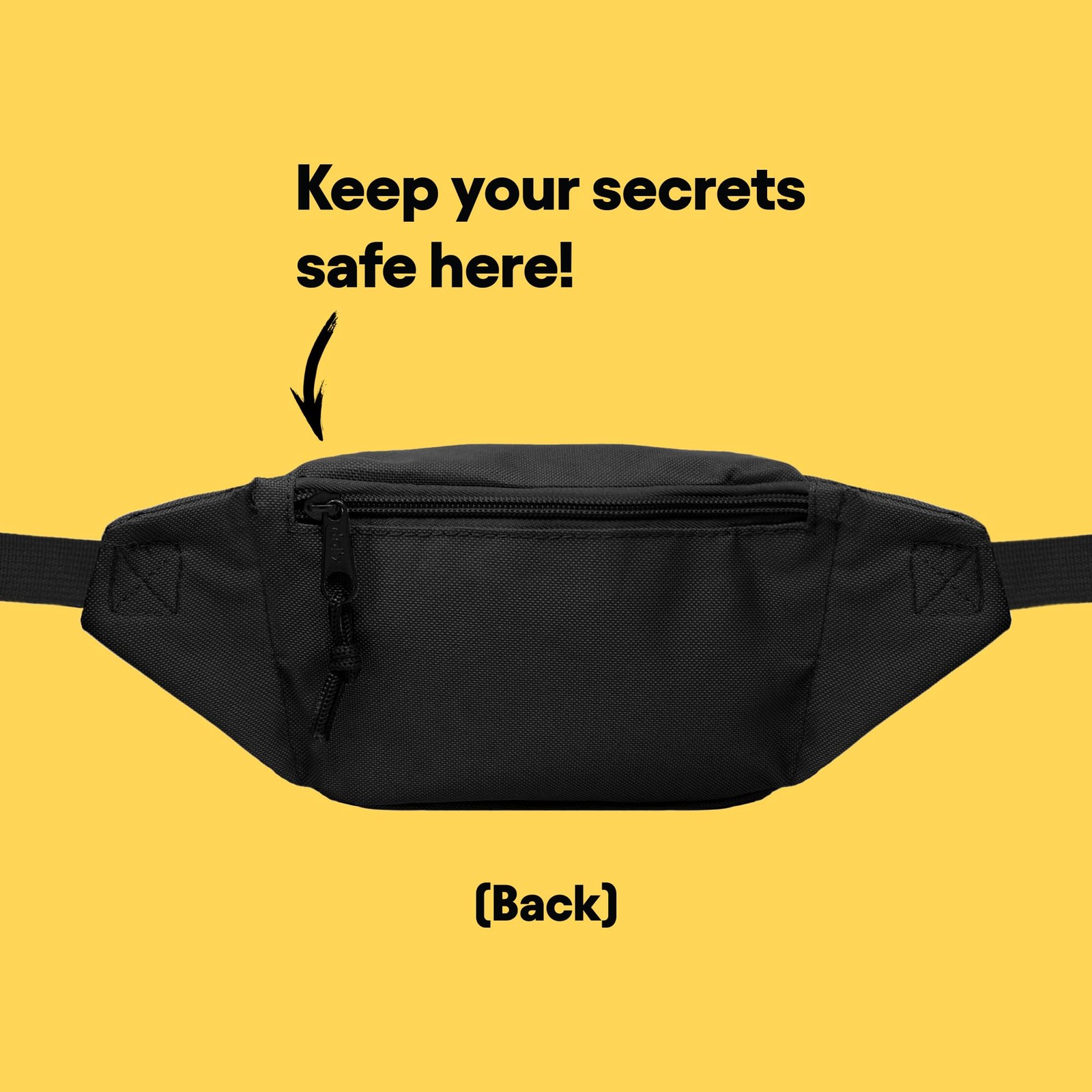 3 Pocket Fanny Pack in Black