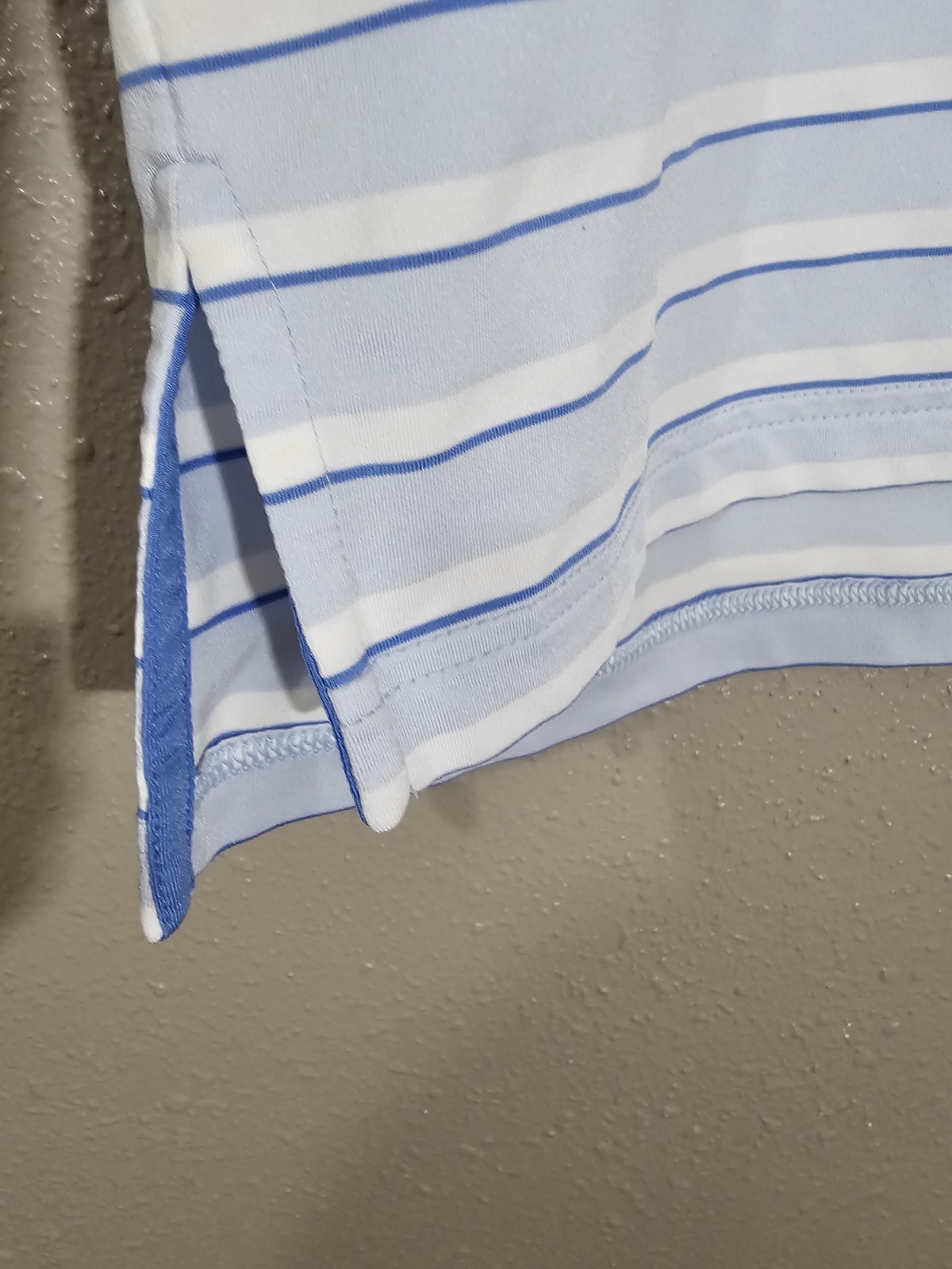 RLX Ralph Lauren Blue White Striped Polo Shirt Button Short Sleeve Men’s S