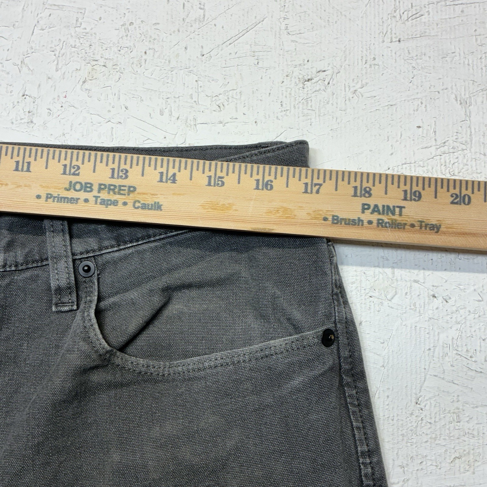 Proof Pants Rover Men 33×32 Gray Slim Fit Canvas Stretch Outdoor Casual Distress