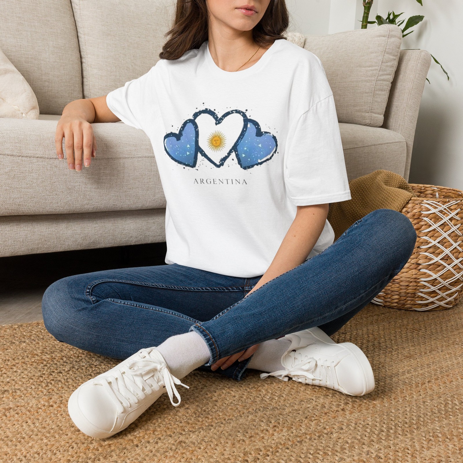 Heart Flag Argentina World Cup 2026 Unisex Softstyle T-Shirt