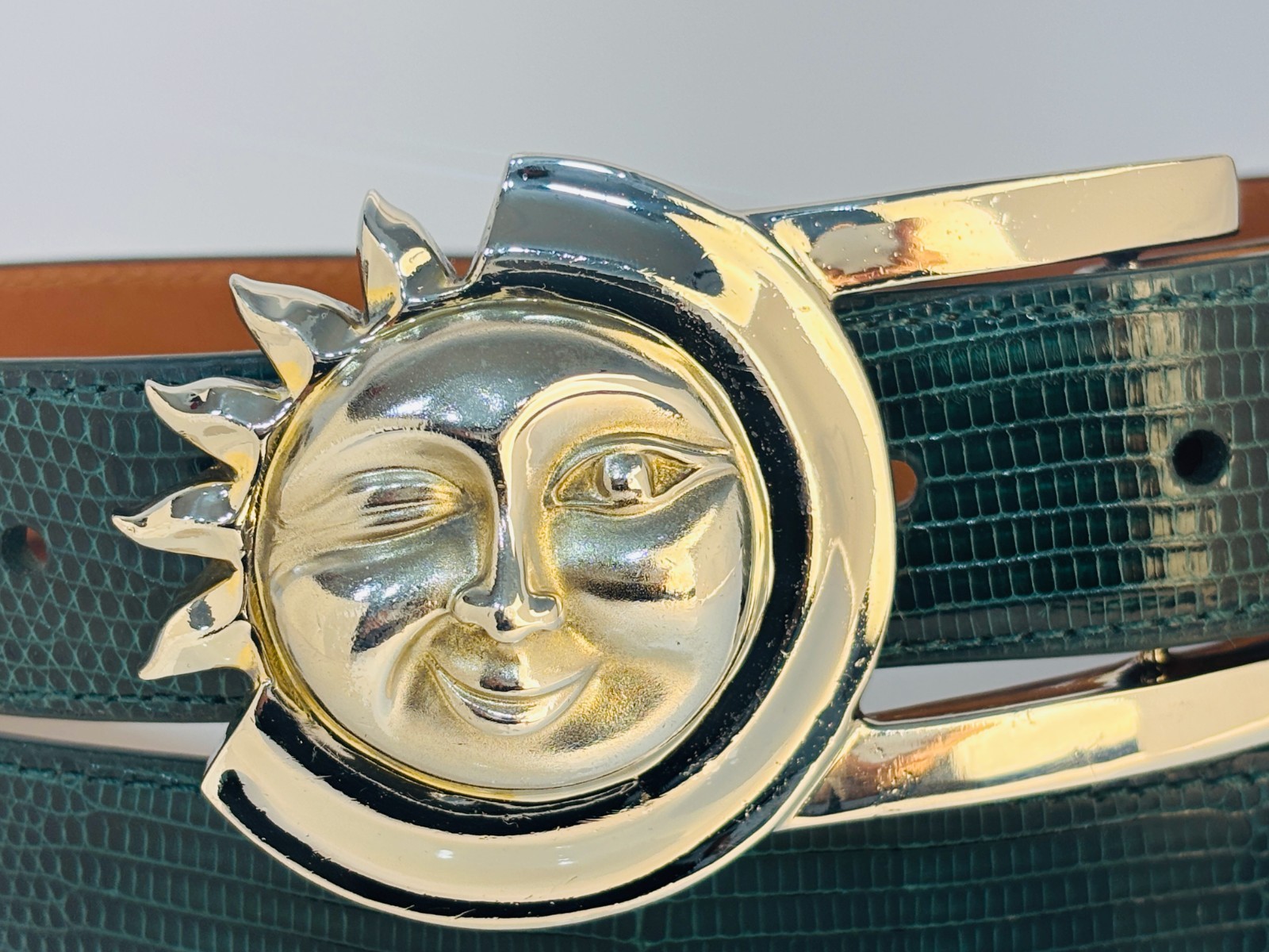 Large Barry Kieselstein Cord Style Sterling Silver .925 Sun Face Belt Buckle 40