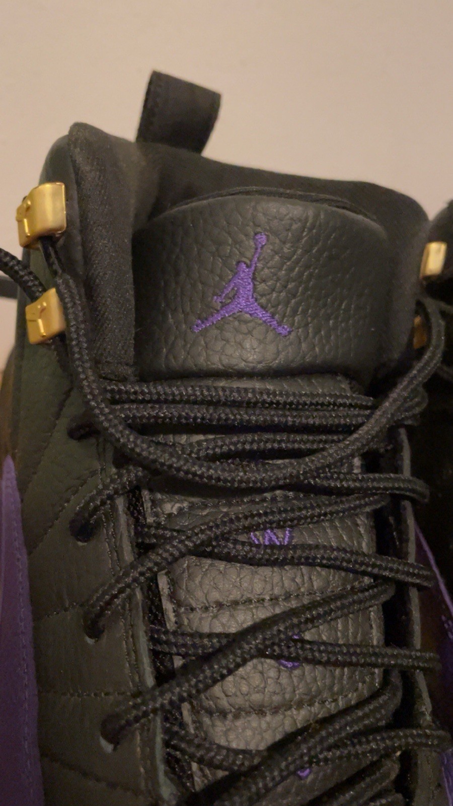 Jordan 12 Boys High Top Sneakers Black Purple Gold 5Y And Air Force 1 5Y