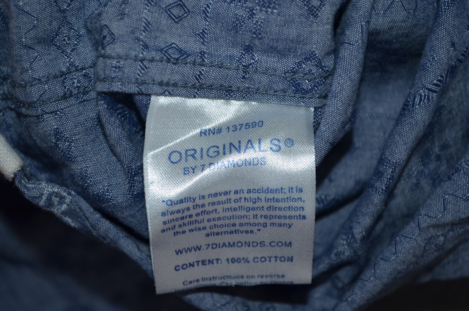 7 Diamonds Shirt Mens Medium Button Up Light Blue Aztec Sun Trails Cotton