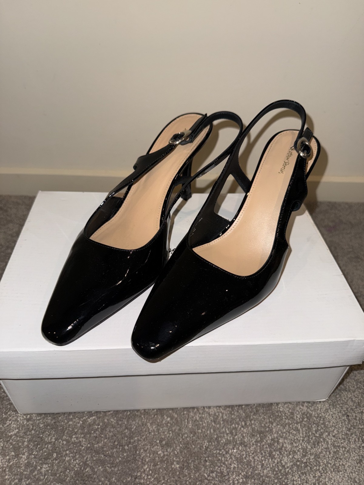 & Other Stories Pointed Sling Back Kitten Heels Black Women US8