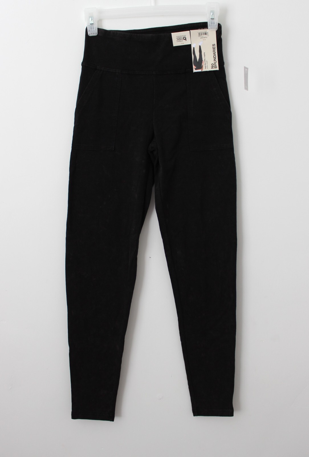 No Boundaries Womens Leggings with Pork Chop Pockets Black Multisize NWT