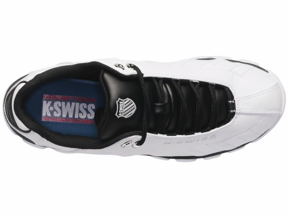 Men K-Swiss ST329 CMF Leather Shoes 03426-102 White Black 100% Original New