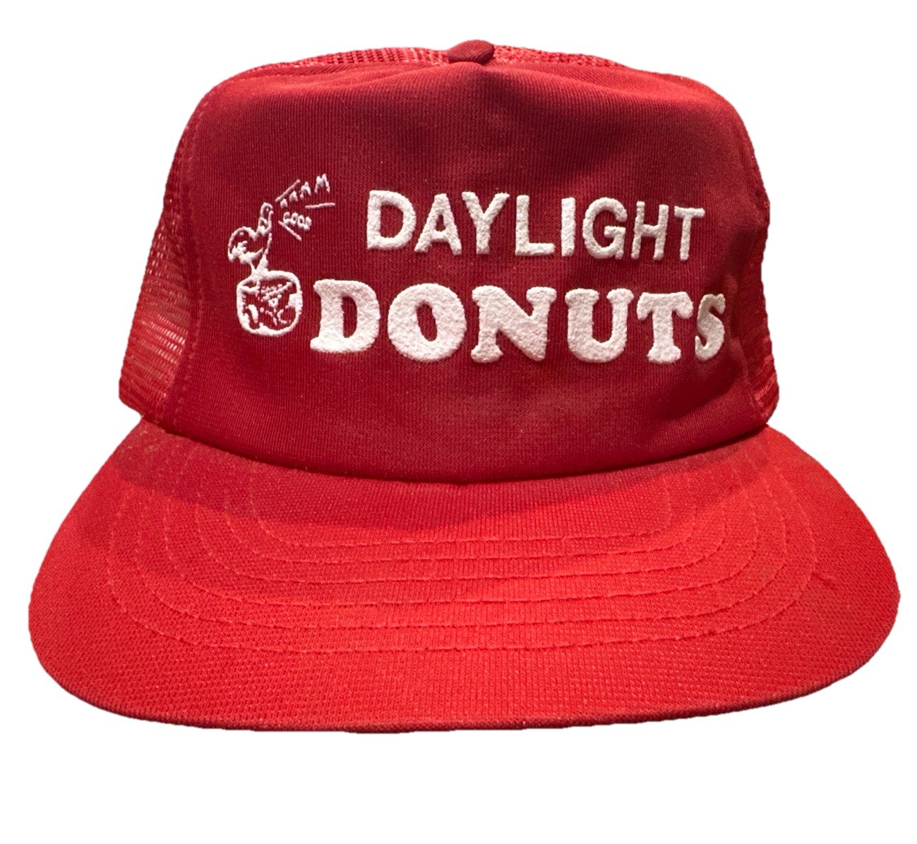 Vintage Daylight Donuts Trucker Hat Don’s Sales USA Made Red Snapback