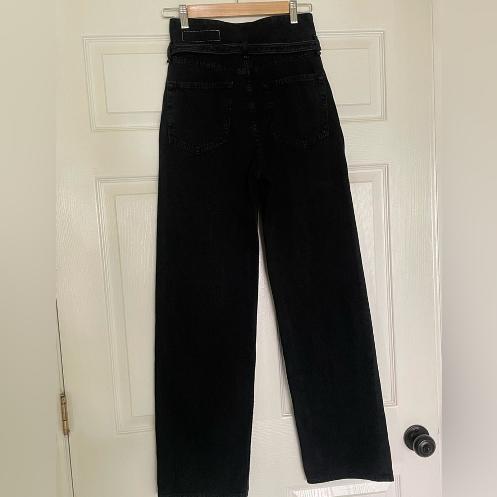 Rag & Bone Belted High Rise Denim in Blackbird Size 23