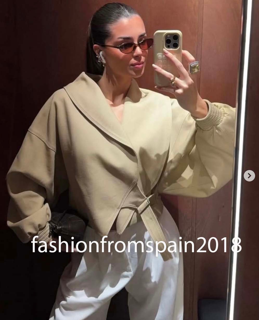 ZARA NEW WOMAN CROPPED JACKET BUCKLE THE ITEM BEIGE S,M,L 2448/136/450