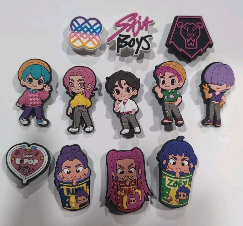 💥 KPop Demon Hunters Shoe Charms all 12 Pieces Included, Saja Boys, Huntrix 💥