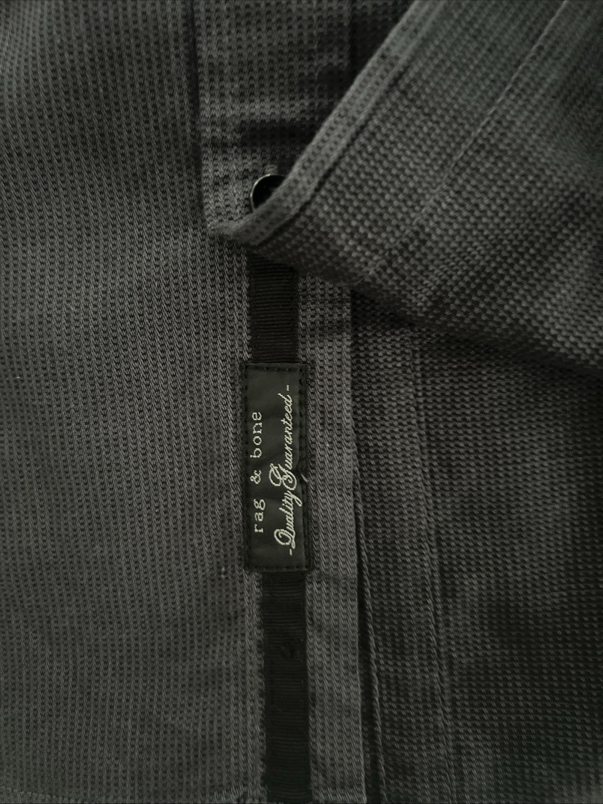 $200 NWT Rag & Bone Tomlin Stretch Dobby Button-Up Shirt in Dark Shadow LARGE