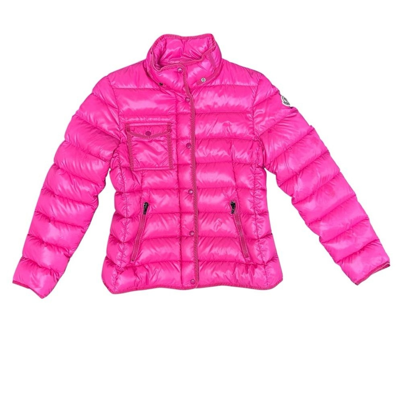 Moncler Kids Armoise Giubotto Down Winter Coat Designer Jacket Hot Pink 14