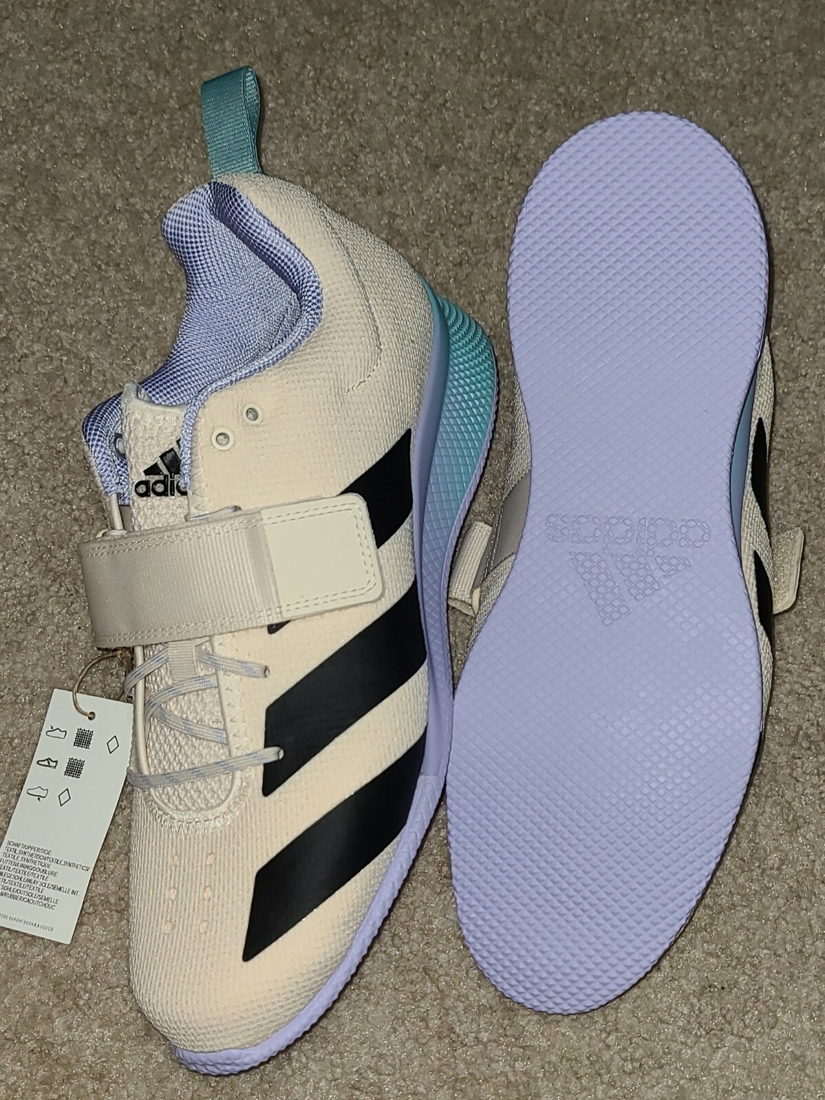 NEW Sz 9 Men’s Adidas Adipower Weightlifting 2 Shoe Wonder White Violet GZ0176