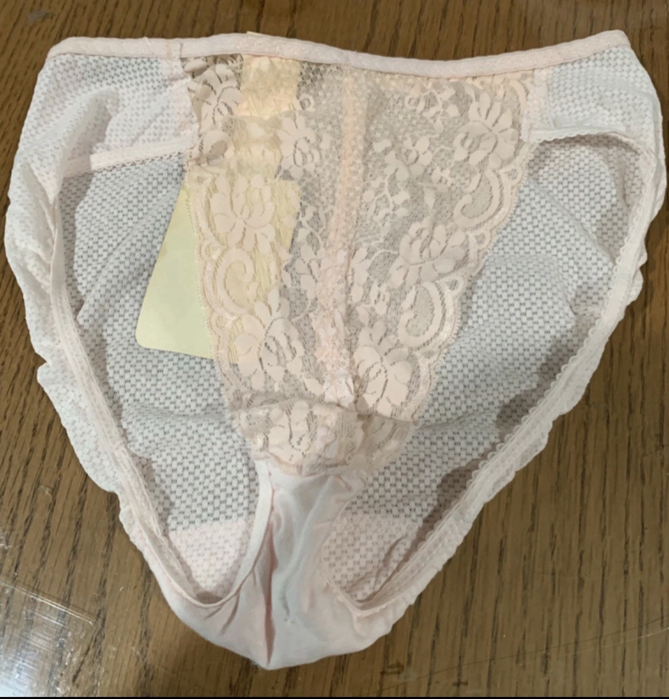 Vintage Maidenform Chantilly Panties Sz 6 Sheer Pink Lace High Leg ILGWU New