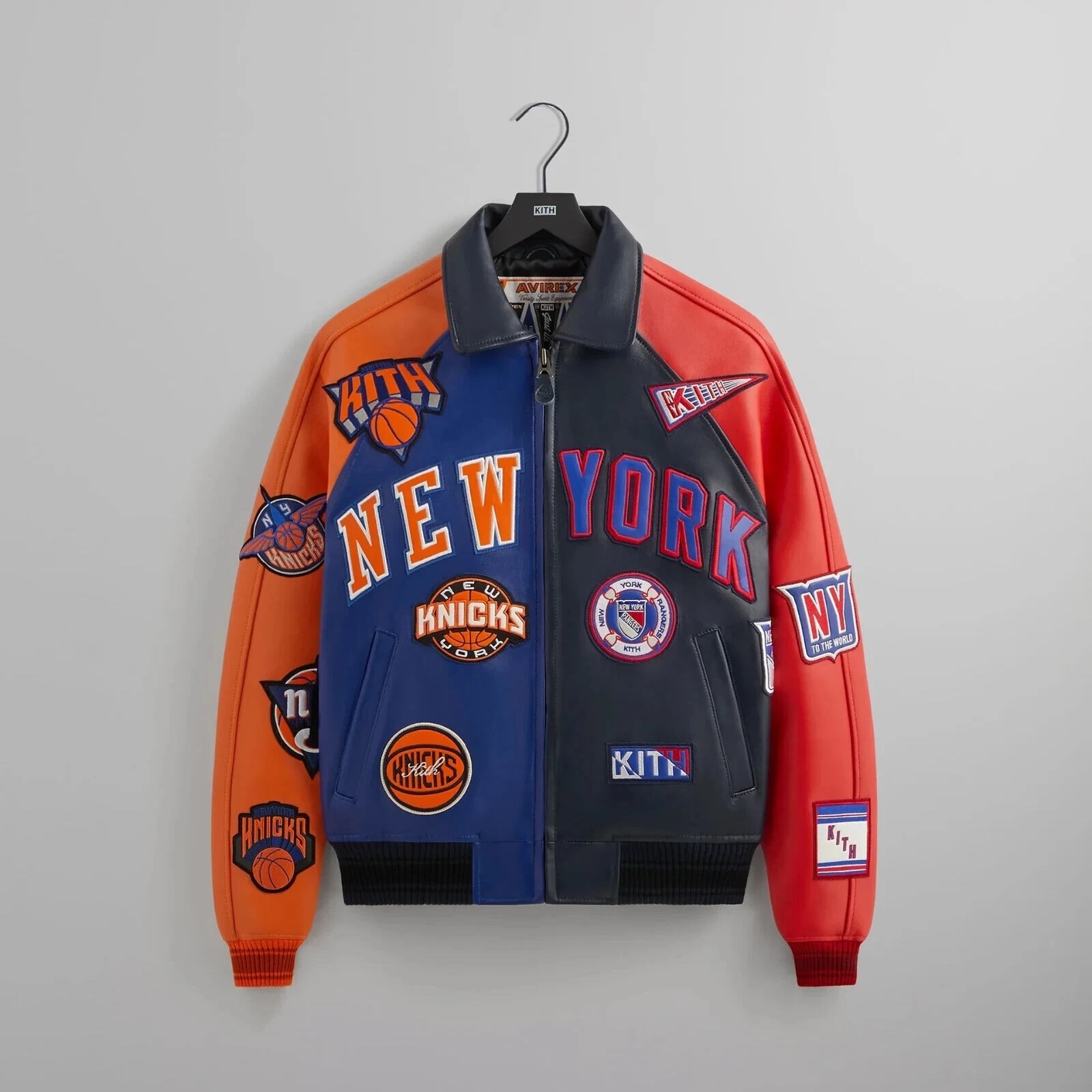 New York Knicks Madison Square Garden Leather Jacket Kith Avirex Bomber Leather