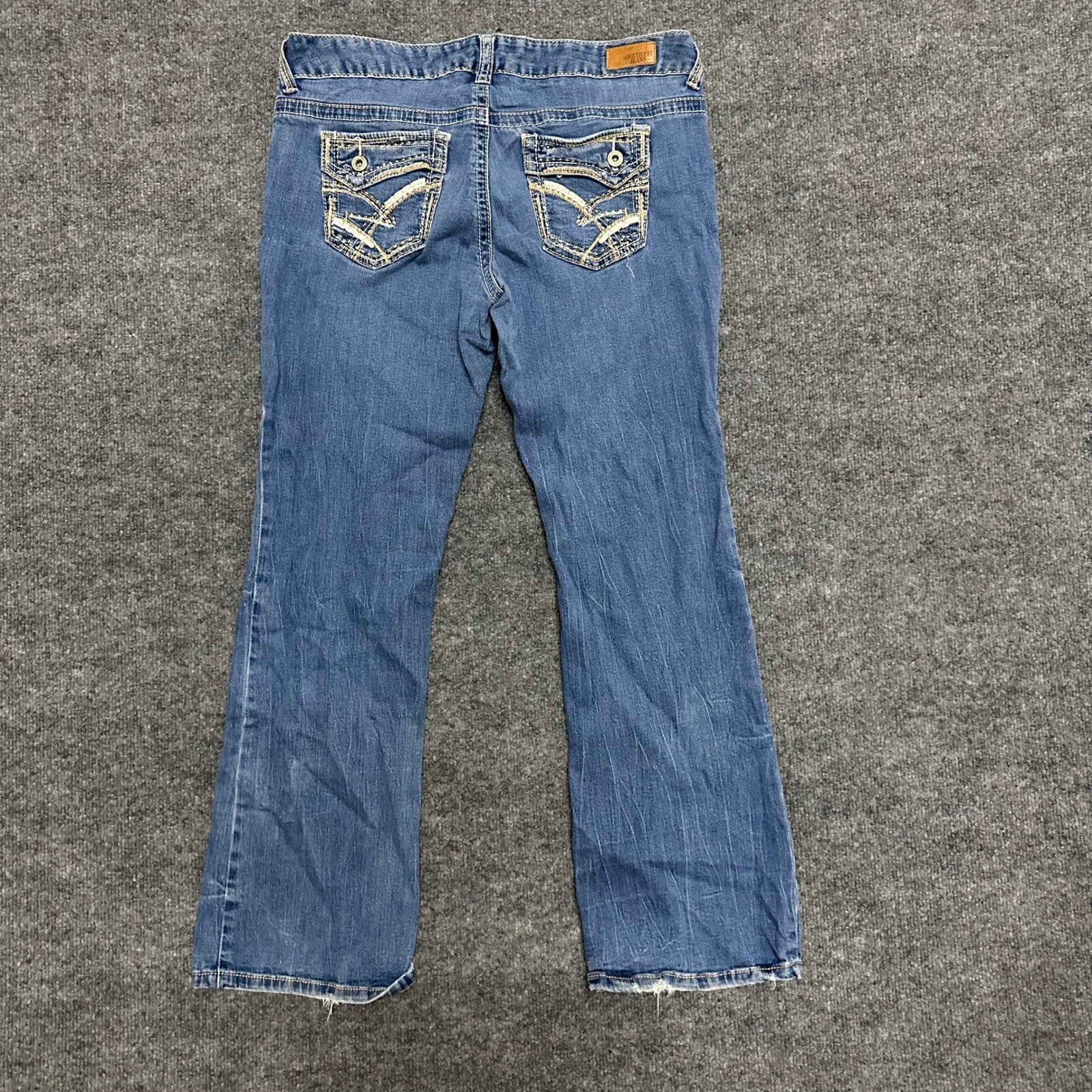 Amethyst Jeans Womens Size 13 Short Blue Bootcut Stretch Denim Thick Flare